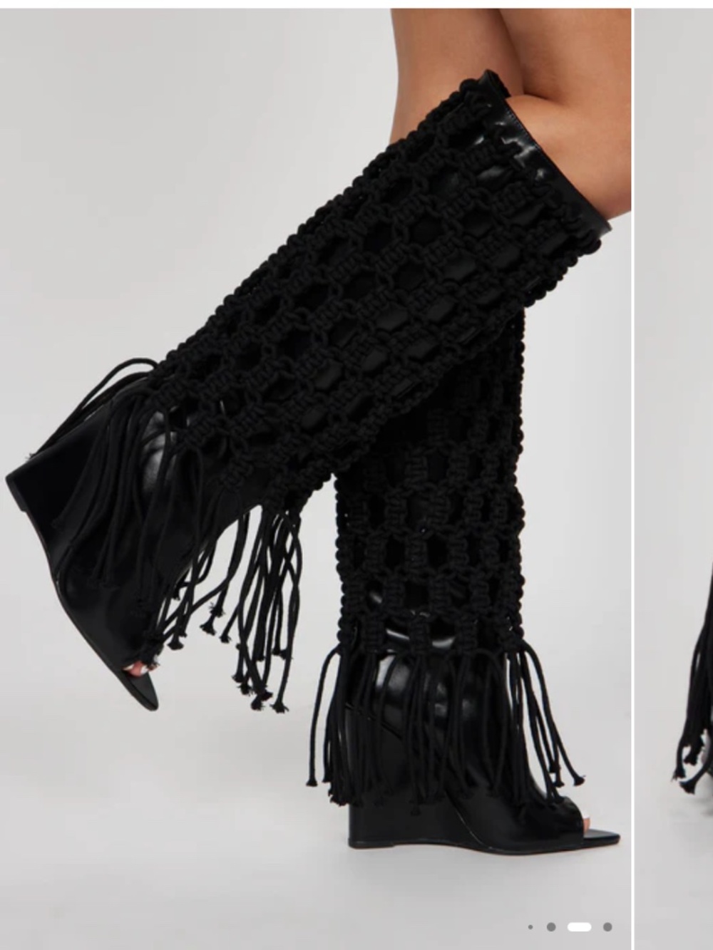Fashion Nova Crochet Knee High Boots NEW
